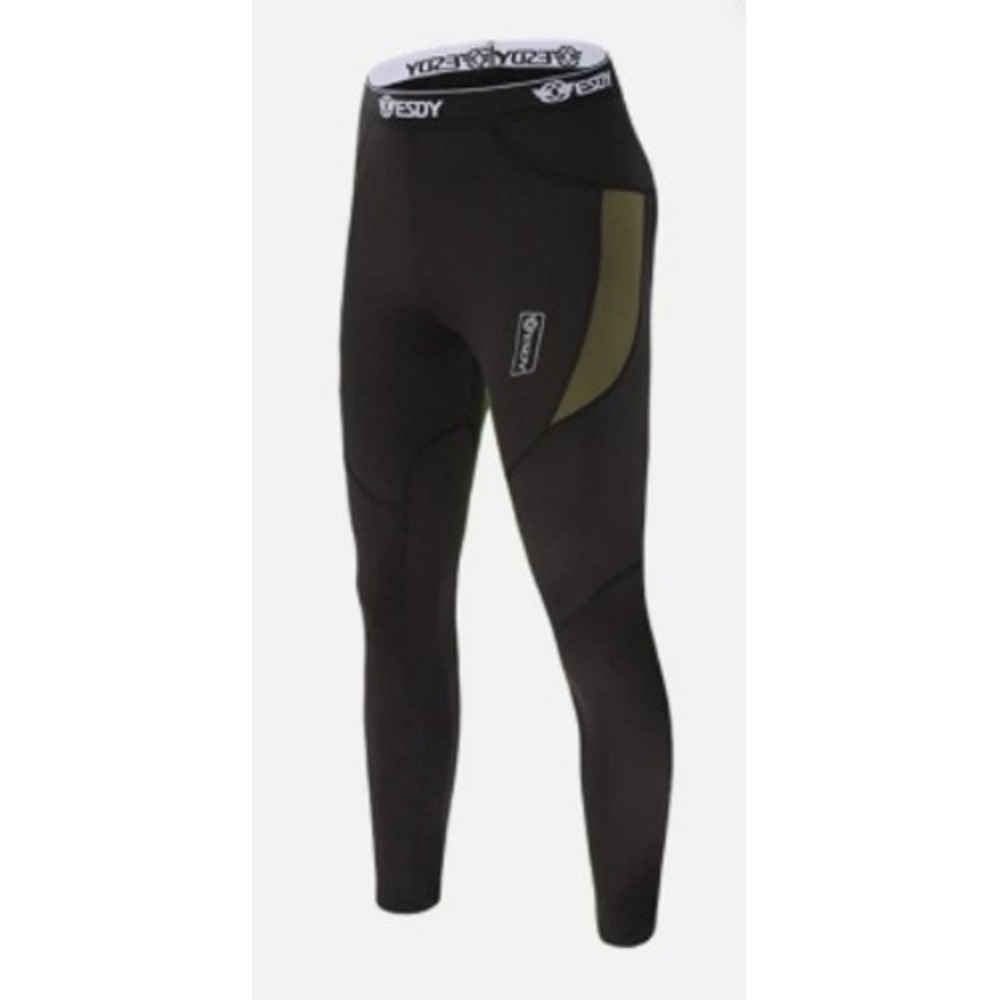 ESDY Thermal Underwear Pants Mens Medium Black Olive Green Fleece Lined Tactical